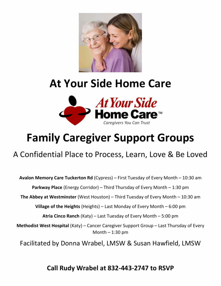 Family Caregiver Support Groups - At Your Side Home Care Houston Texas